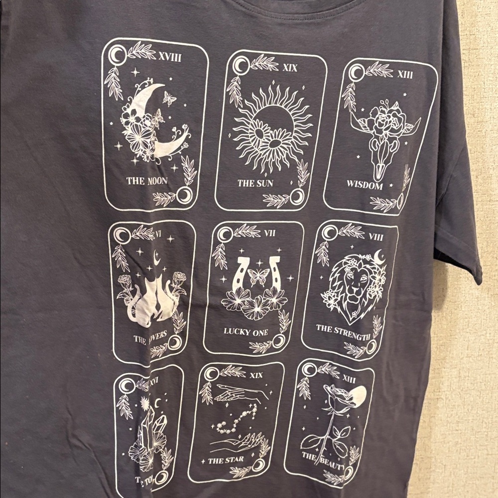 Electric pink Charcoal Tarot Card Tee